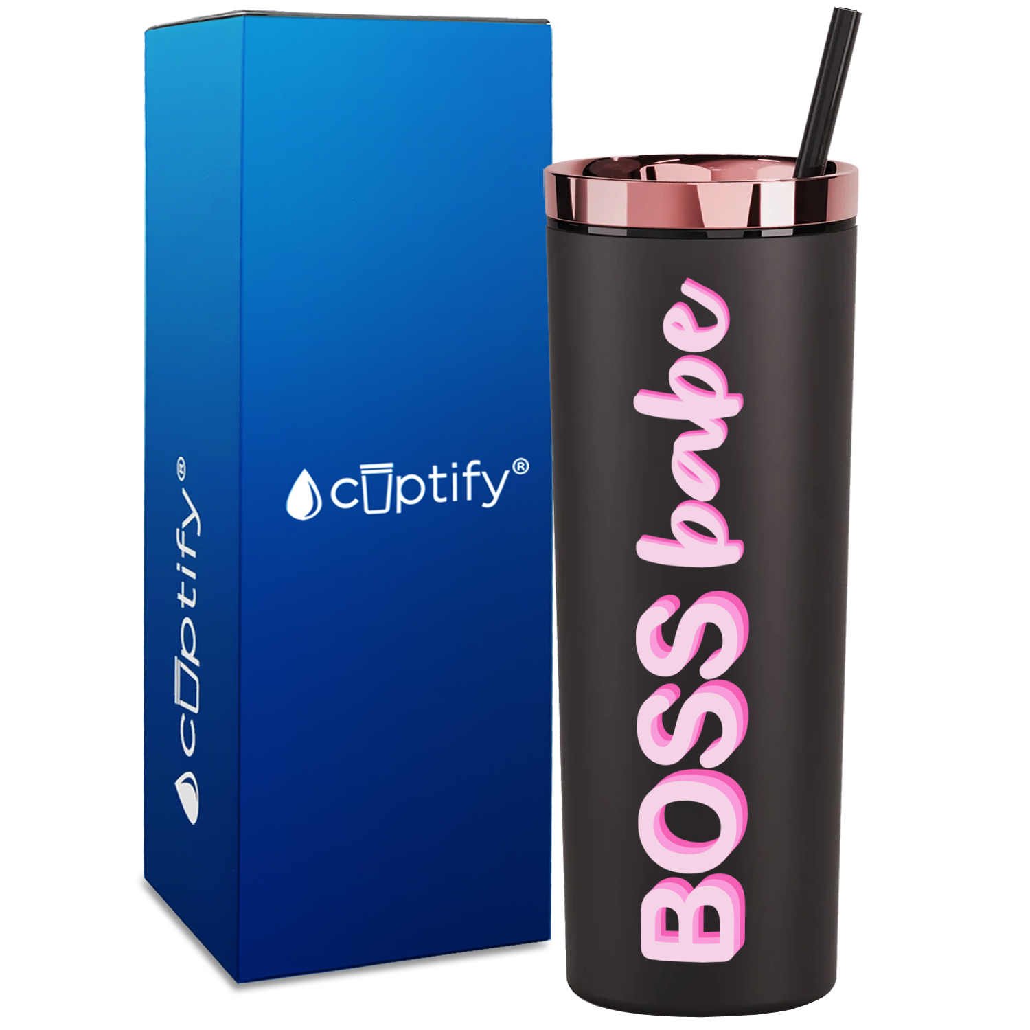 Boss Babe on 18oz Acrylic Skinny Tumbler