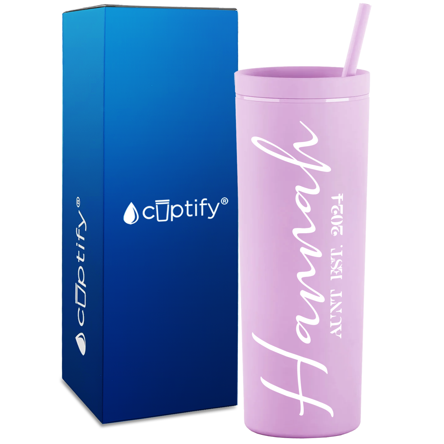 Personalized Aunt Established on 18oz Acrylic Skinny Tumbler