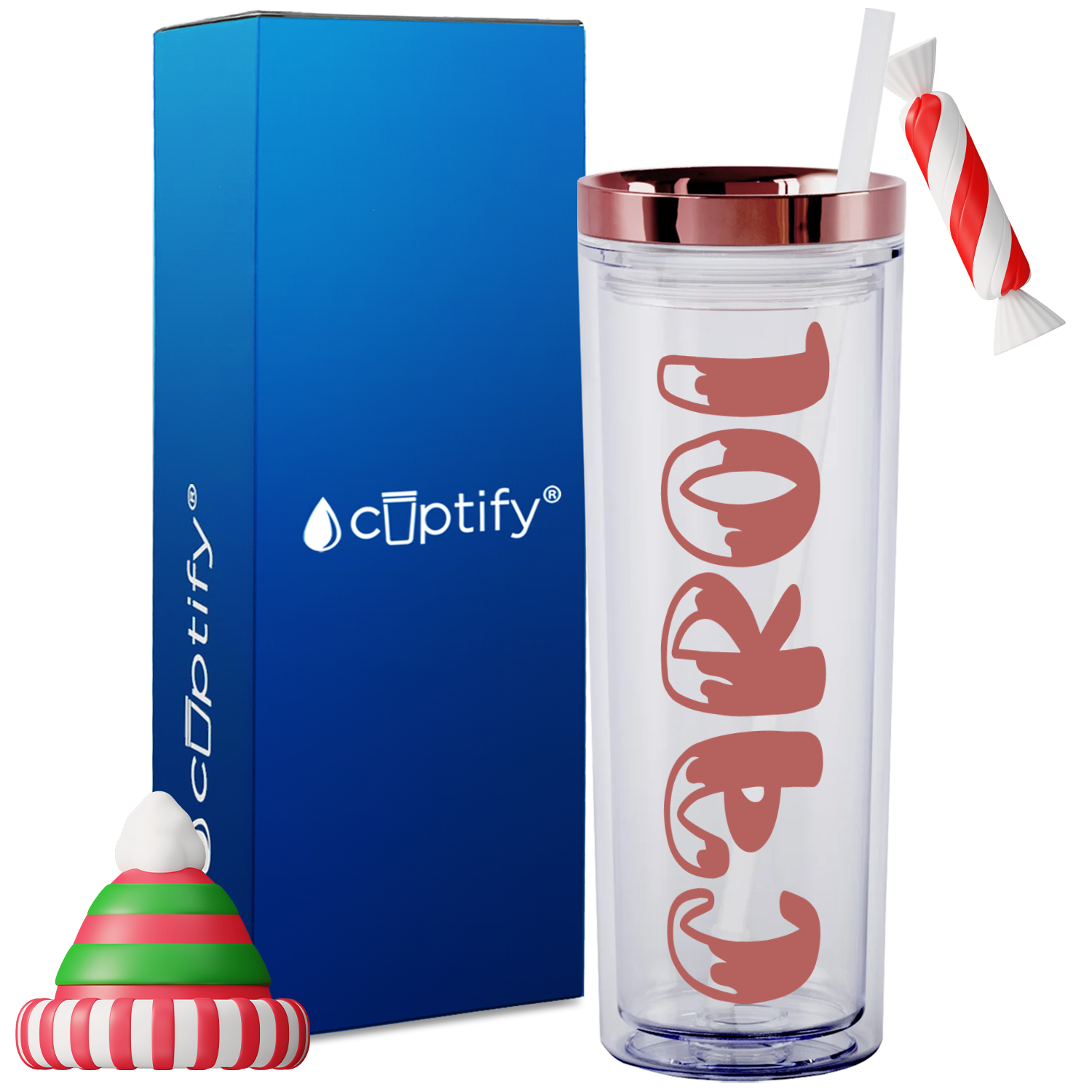 Personalized Frosty Style on 18oz Acrylic Christmas Tumbler