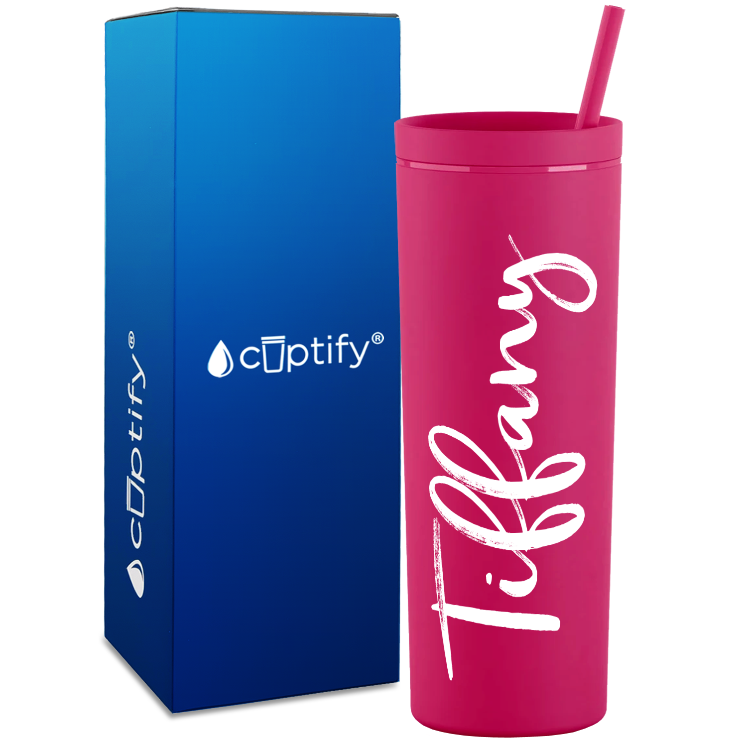 Personalized Tiffany Style on 18oz Acrylic Skinny Tumbler