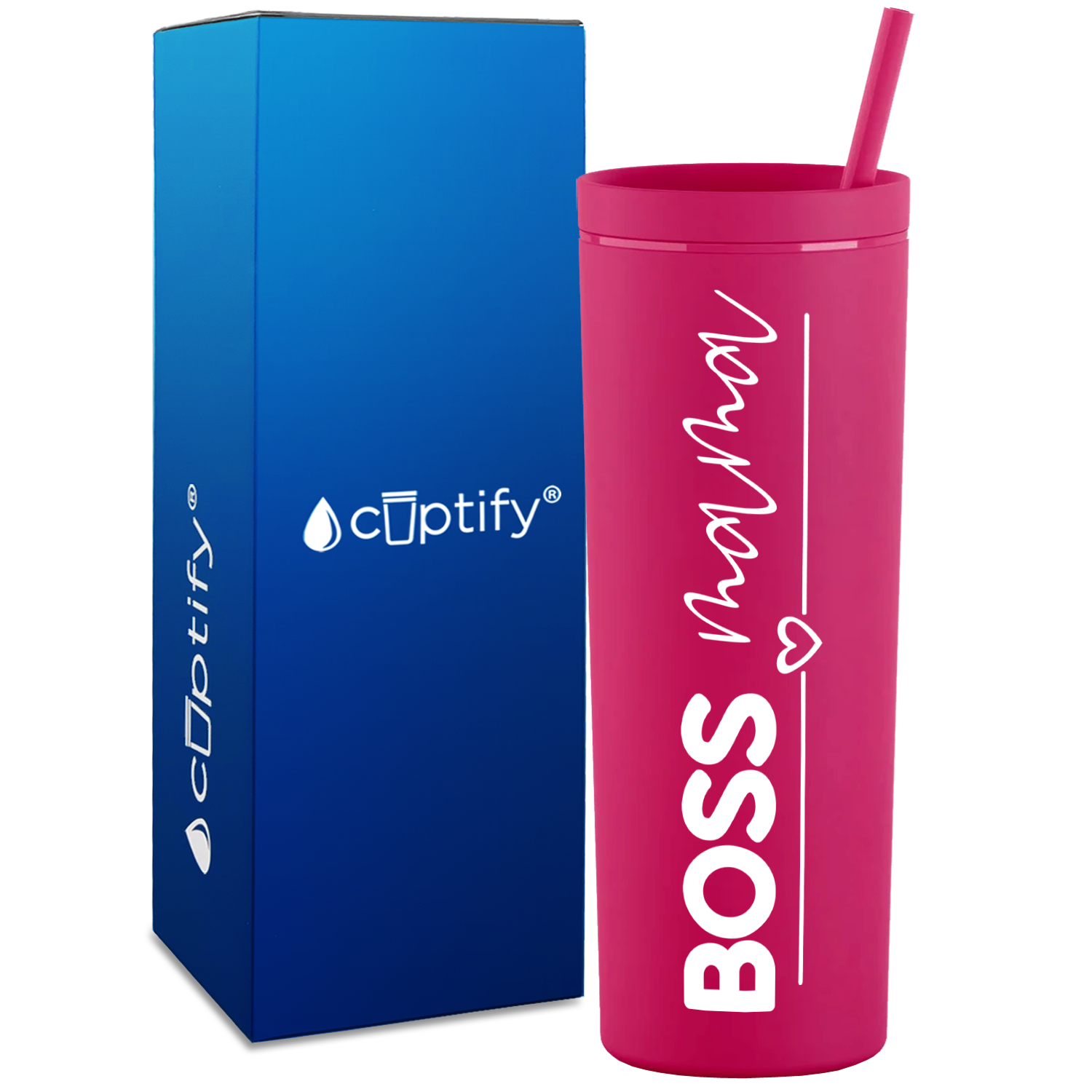 Boss Mama on 18oz Acrylic Skinny Tumbler