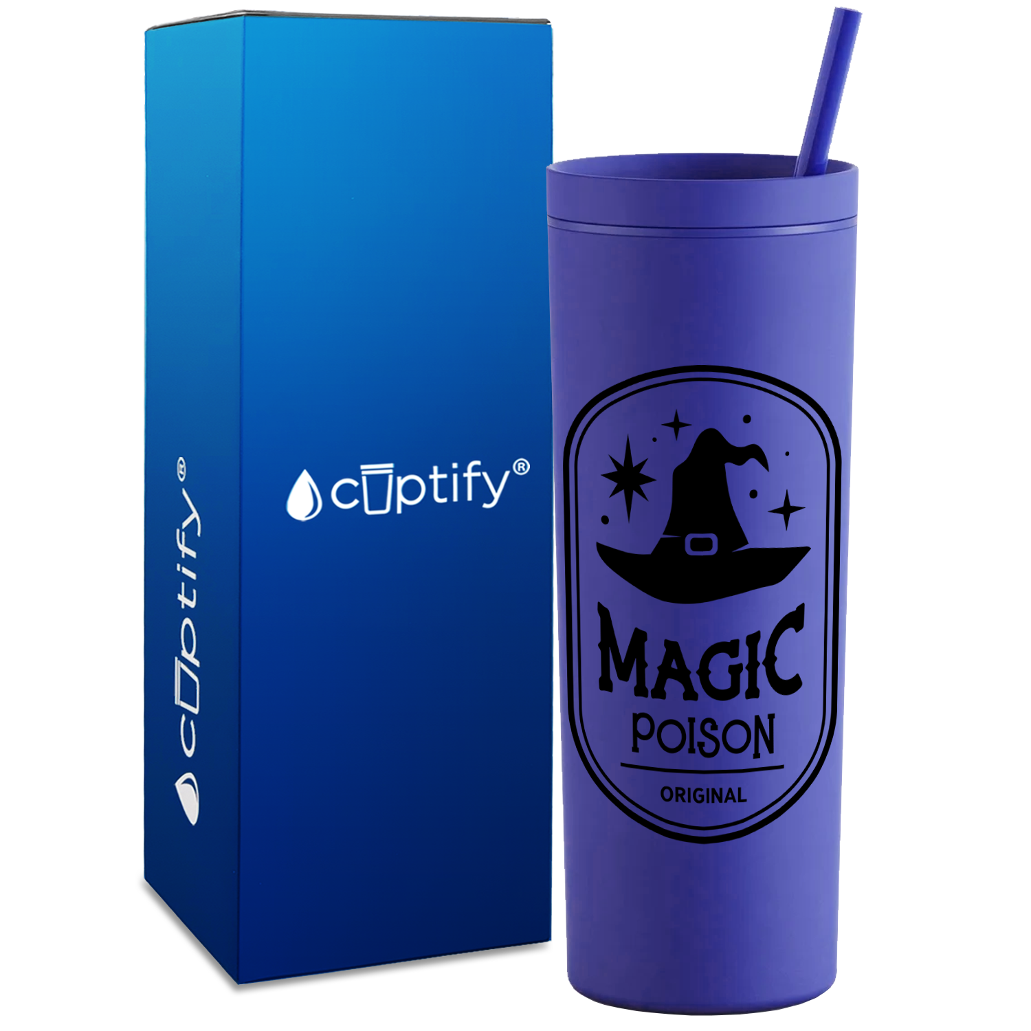 Magic Poison Original on Purple 18oz Acrylic Halloween Skinny Tumbler