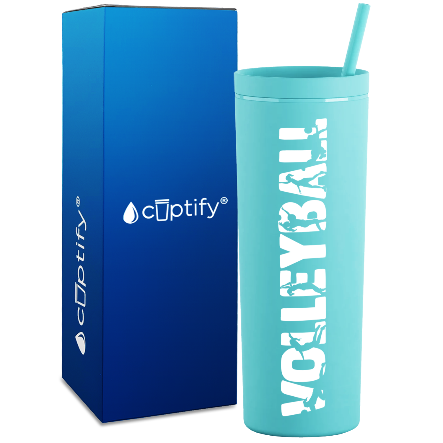 Volleyball Players on 18oz Acrylic Skinny Tumbler