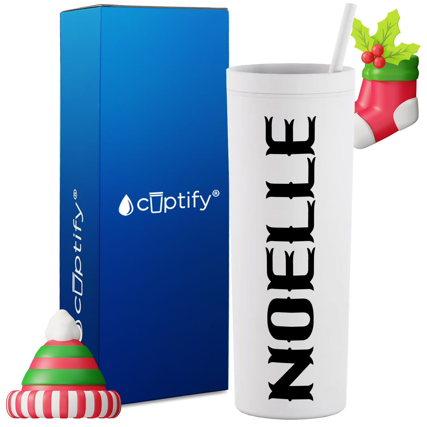 Personalized Claus Style on 18oz Acrylic Christmas Tumbler