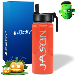 Personalized Scary Halloween Font on 18oz Wide Mouth