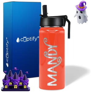 Personalized Curly Spooky Halloween Font on 18oz Wide Mouth