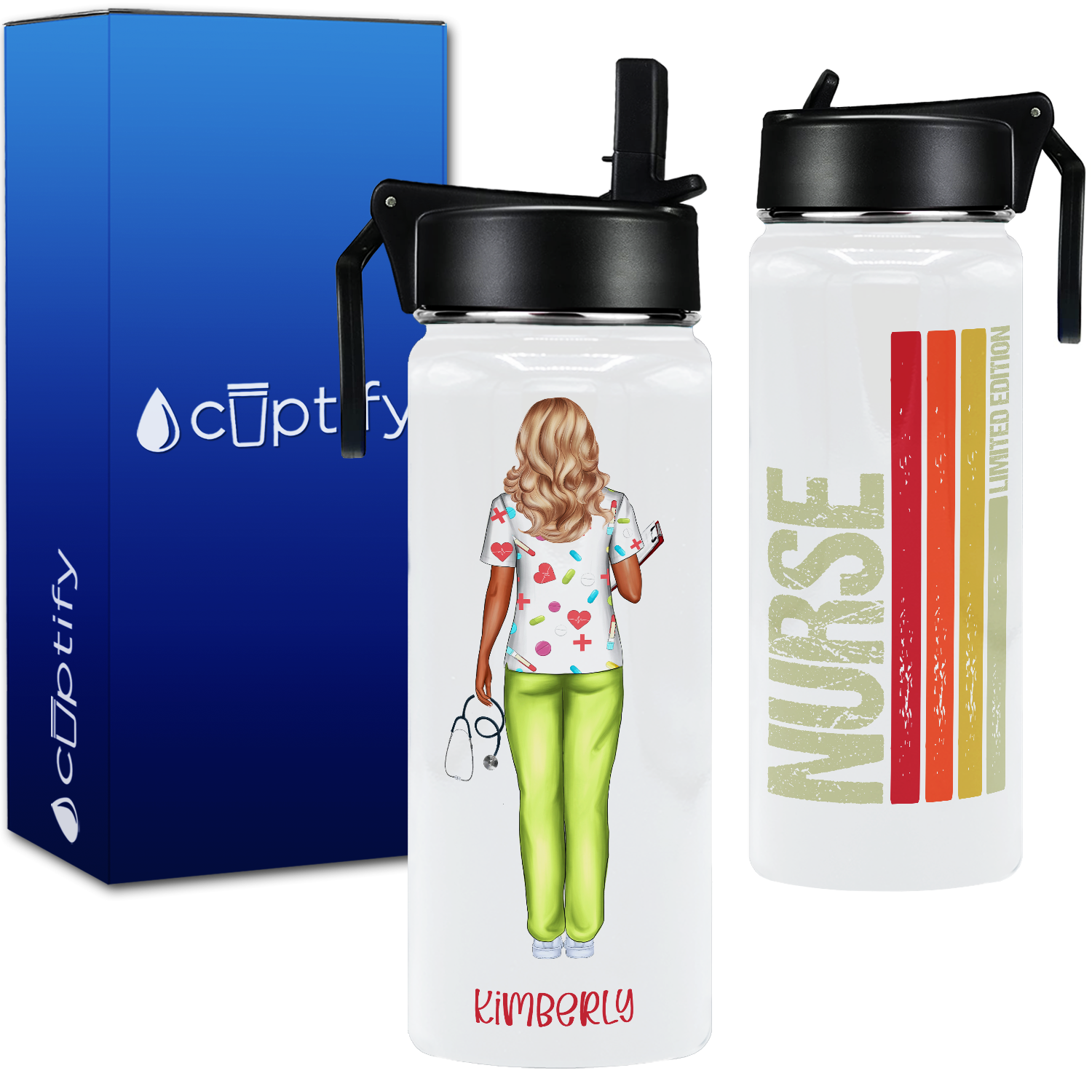 Personalized Nurse Limited Edition 18oz Water Bottle