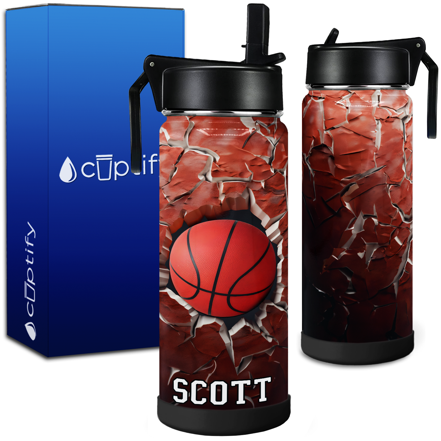 Personalized Bubble Volleyball with Name 18oz Kids Water Bottle