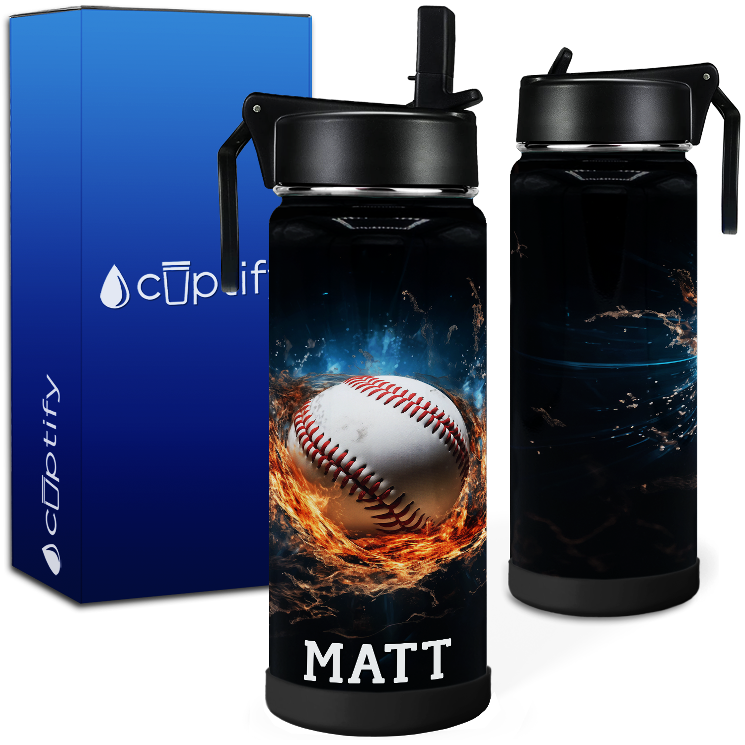 Personalized Basketball Blast with Name 18oz Kids Water Bottle