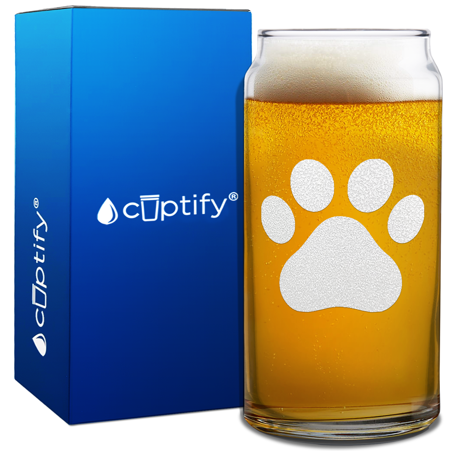 Paw Print Beer Can Glass