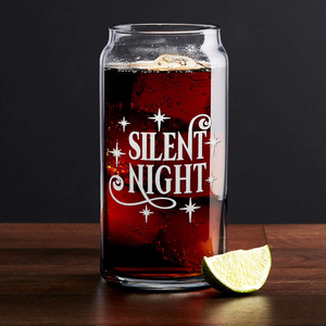 Silent Night on 20oz Beer Can Glass