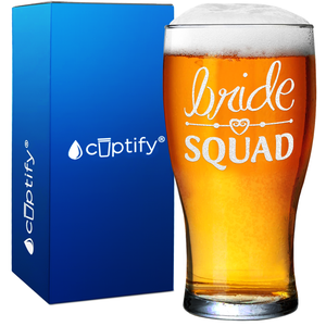 Bride Squad Heart Beer Pub Glass