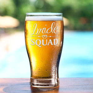 Bride Squad Heart Beer Pub Glass