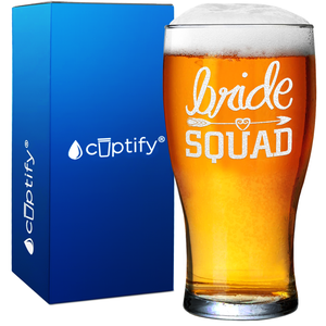 Bride Squad Heart Arrow Beer Pub Glass