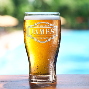 Personalized Groomsmen Beer Pub Glass