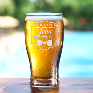 Personalized Groom Beer Pub Glass