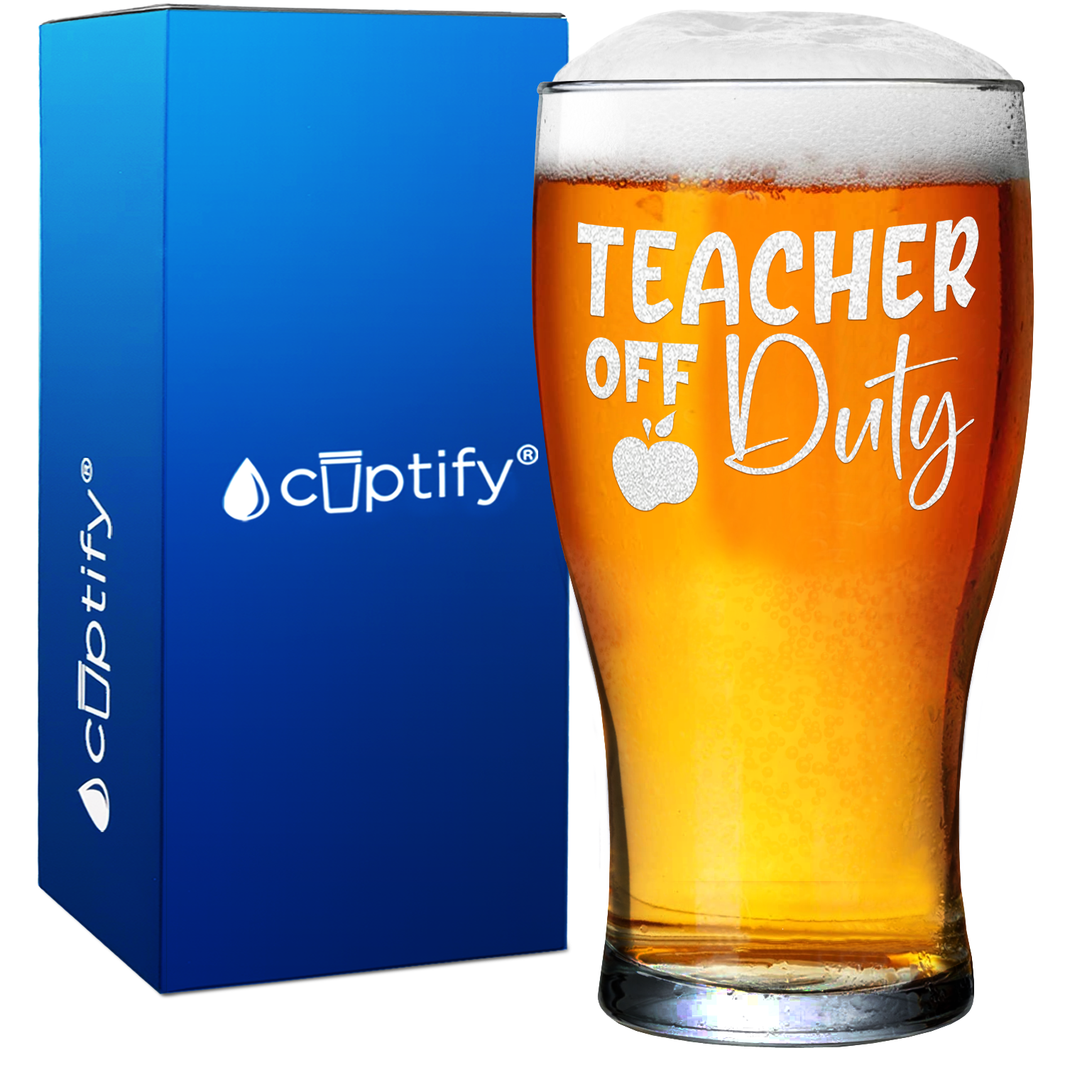 Teacher Off Duty on 20oz Beer Pub Glass