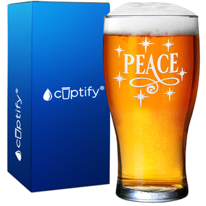 Peace 20oz Beer Pub Glass