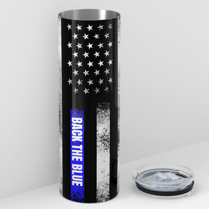 Back the Blue Police Flag 20oz Skinny Tumbler