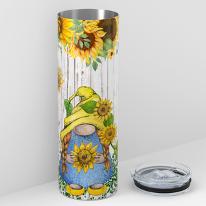 Cute Sunflower Gnomes 20oz Skinny Tumbler