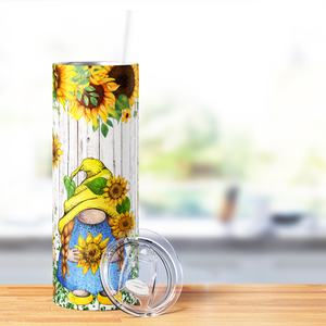 Cute Sunflower Gnomes 20oz Skinny Tumbler