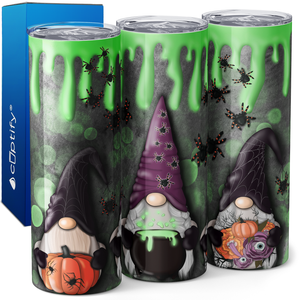 Glowing Slime Dripping Halloween Gnomes 20oz Skinny Tumbler