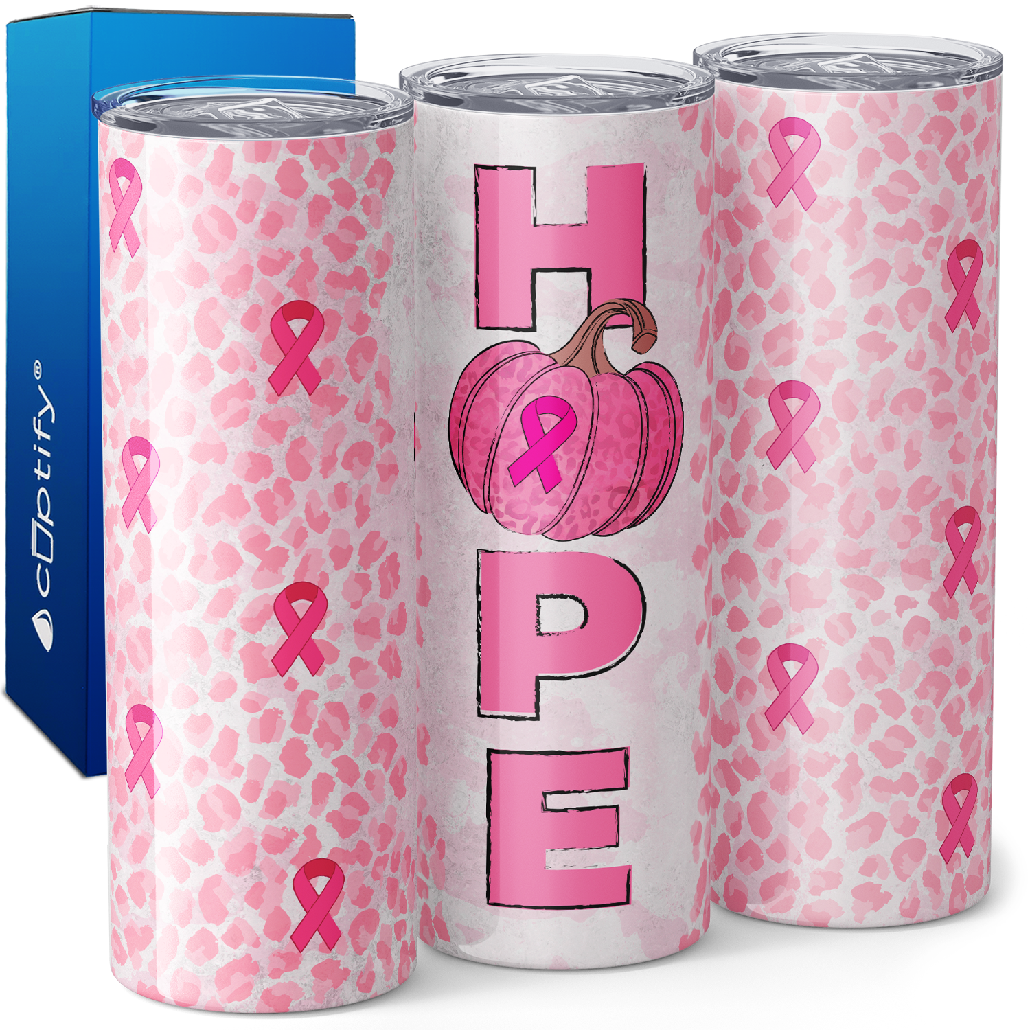 Pink Iridescent Breast Cancer Awareness Ribbon Confetti Chunky Poly Glitter  Epoxy Tumblers Ships From USA C9-2-3 