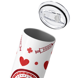 Nurse Red Hearts Valentines 20oz Skinny Tumbler