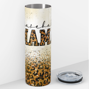 Baseball Mama Gold Glitter 20oz Skinny Tumbler