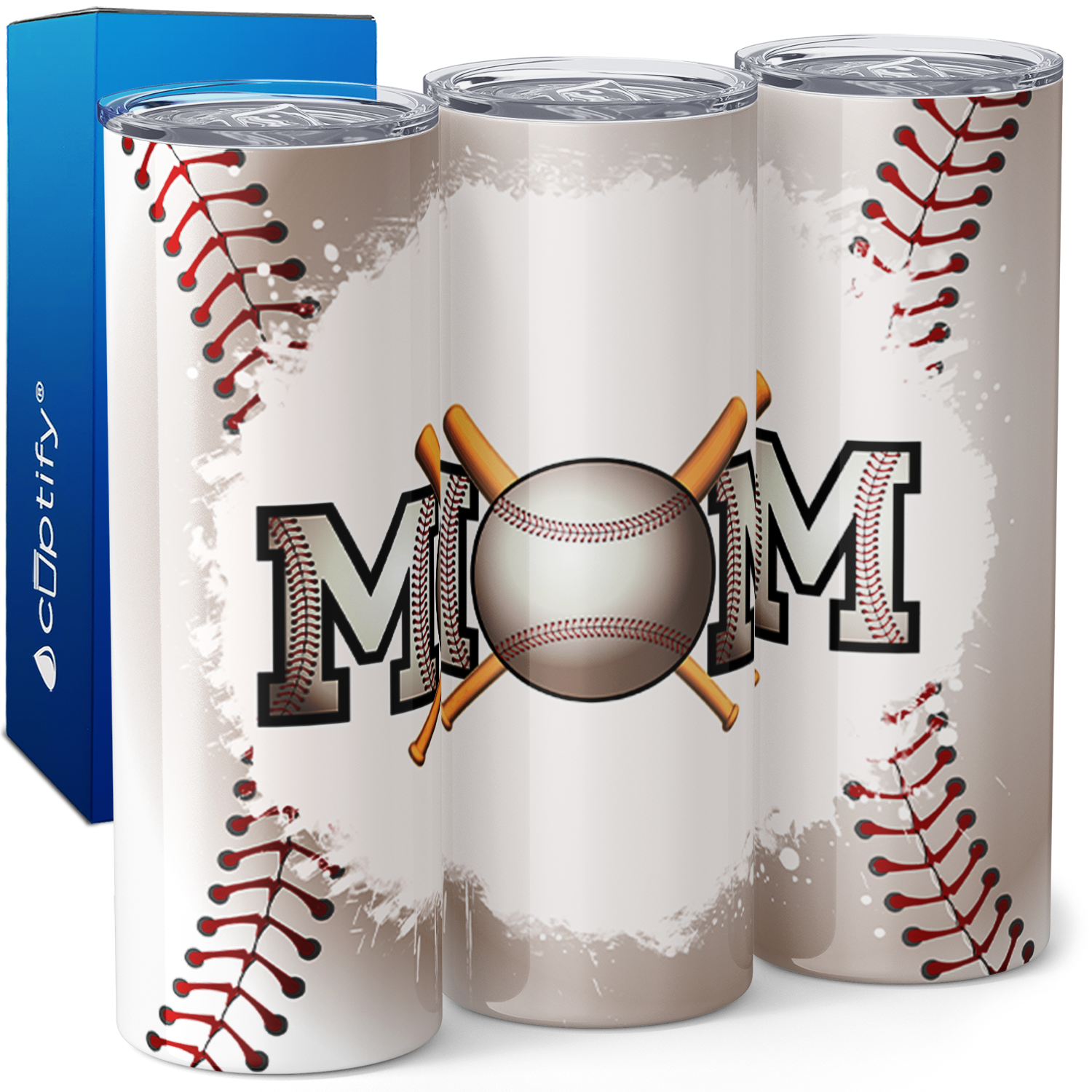 Mom Baseball Bat 20oz Skinny Tumbler