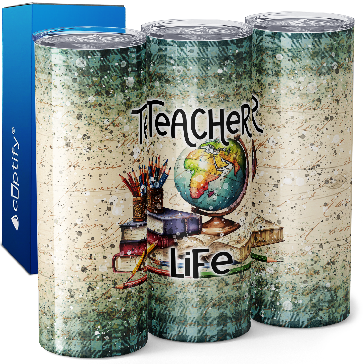 Retro Teacher Life 20oz Skinny Tumbler