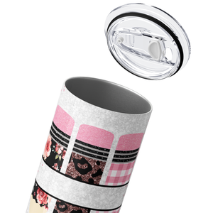 Personalized Teacher Love Inspire on Pink Leopard 20oz Skinny Tumbler