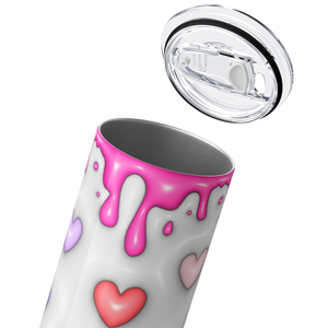 Inflated Bubble Valentine Hearts 20oz Skinny Tumbler