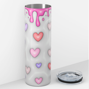 Inflated Bubble Valentine Hearts 20oz Skinny Tumbler