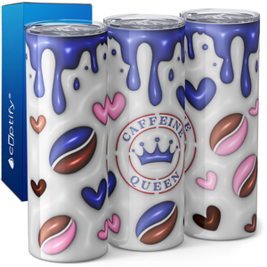 Caffeine Queen Coffee Beans 20oz Skinny Tumbler