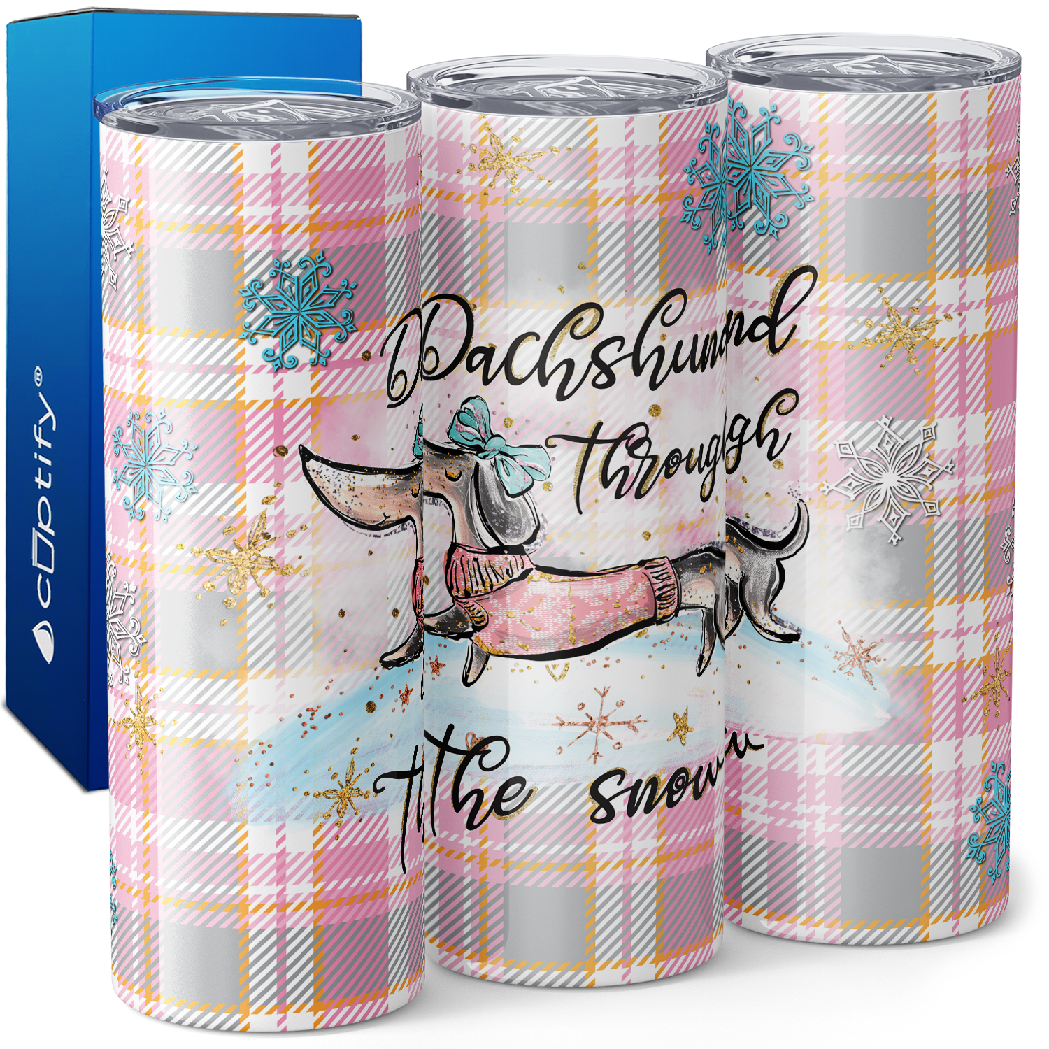 Dachshund Through the Snow 20oz Skinny Tumbler