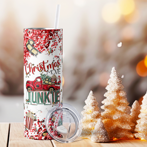 Christmas Movie Junkie 20oz Skinny Tumbler