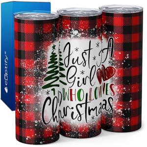 Just a Girl Who Loves Christmas 20oz Skinny Tumbler