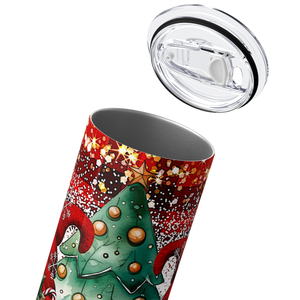 Red Gnomes and Christmas Tree 20oz Skinny Tumbler