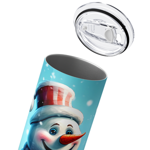 Happy Snowman Red Hat 20oz Skinny Tumbler