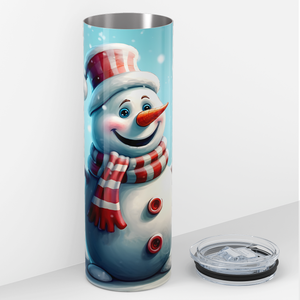 Happy Snowman Red Hat 20oz Skinny Tumbler