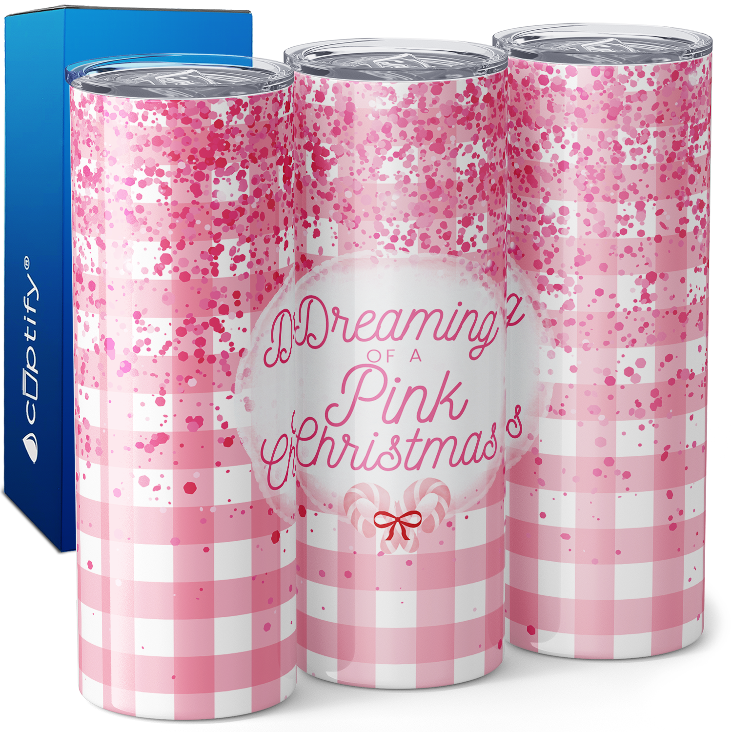 Dreaming of a Pink Christmas 20oz Skinny Tumbler