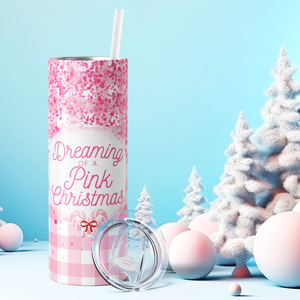 Dreaming of a Pink Christmas 20oz Skinny Tumbler