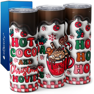 Hot Cocoa and Christmas Movies 20oz Skinny Tumbler