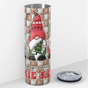 Holiday Wishes Gnomie Kisses 20oz Skinny Tumbler