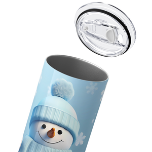 Snowmen with Blue and Snowflakes 20oz Skinny Tumbler