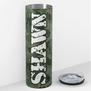 Personalized Military Green Camo Pattern 20oz Skinny Tumbler