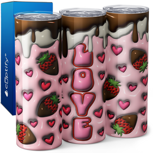 Love Chocolate Strawberries 20oz Skinny Tumbler