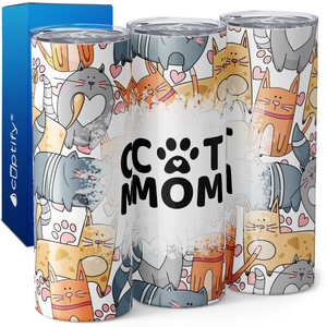 Cat Mom 20oz Skinny Tumbler