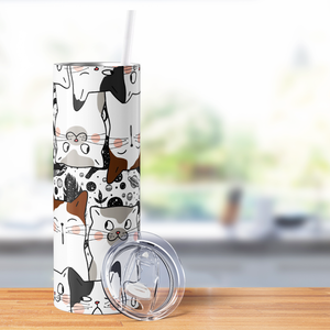 Cute Cats 20oz Skinny Tumbler